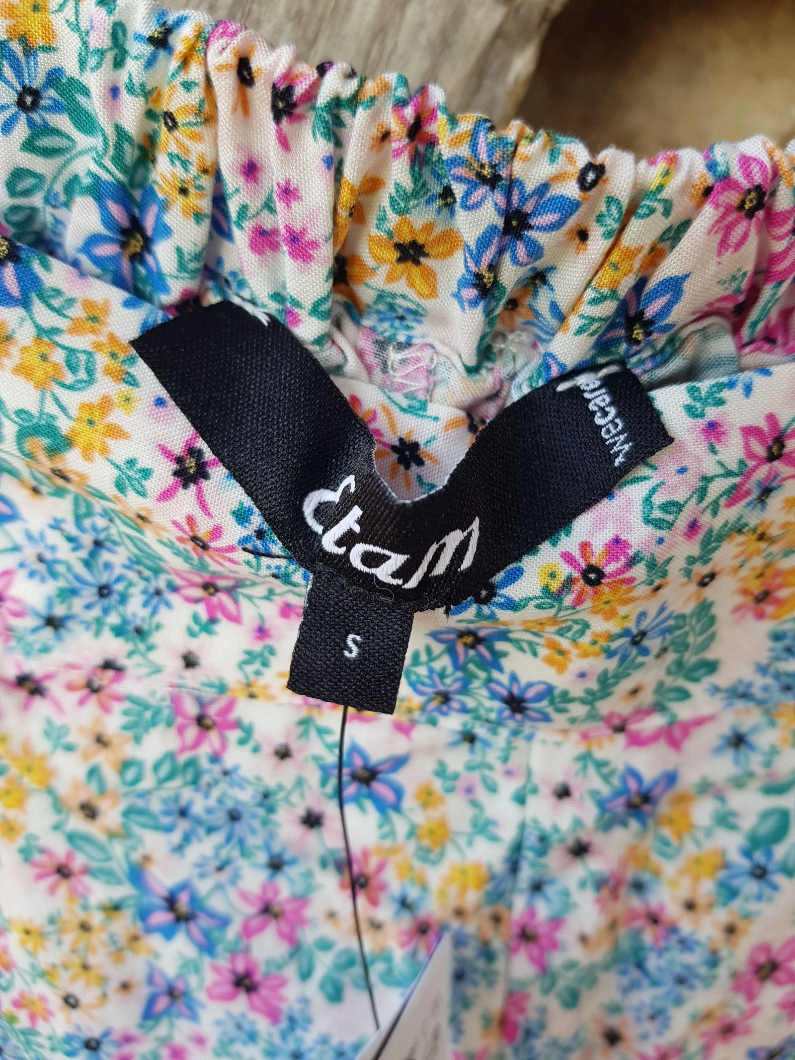 Calça larga fluida de flores cintura alta Etam – photo 2